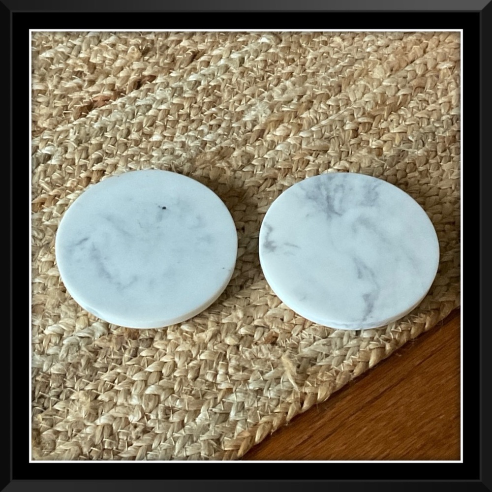 Two Marble Bath & Body Works 3 Wick Candle Lids Top